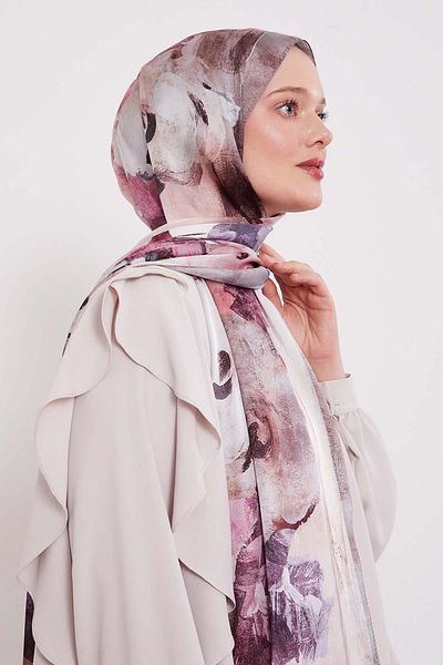 Levidor Abstract Flower Pattern Indian Silk Shawl