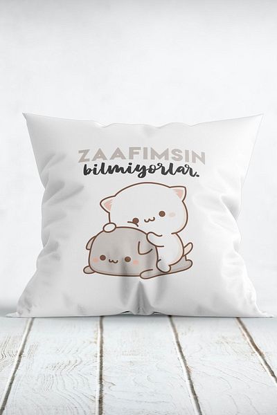 ÇELİKLER HEDİYE They Don't Know You Are My Weakness Printed Pillow