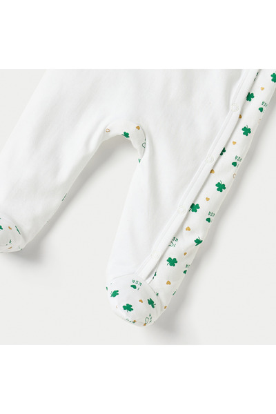 Juniors KSA National Day Print Closed Feet Sleepsuit with Long Sleeves