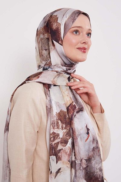 Levidor Abstract Flower Pattern Indian Silk Shawl