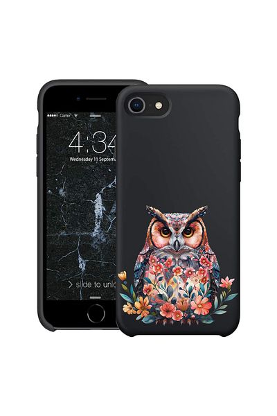 bestcase ® Carcasă subțire din silicon pentru Apple iPhone SE 3 / SE 2 / 7 / 8, OWL, 1396527 B 1879