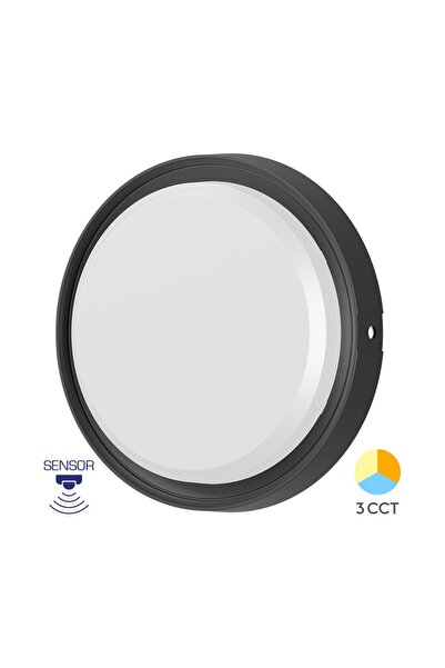 Braytron PLAFONIERA LED 18W 3in1 D:222MM IP65 SENZOR NEGRU BULKHEAD RND