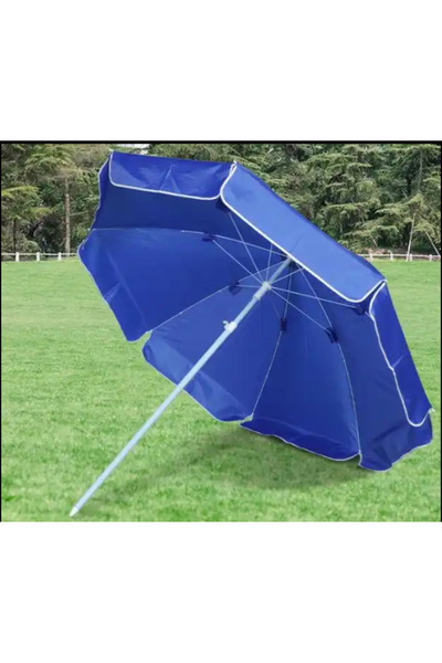 ELEVEN MARKETS Plaj Bahçe Balkon Şemsiyesi Fiber Tel 2 Metre Mavi Plaj Şemsiyesi
