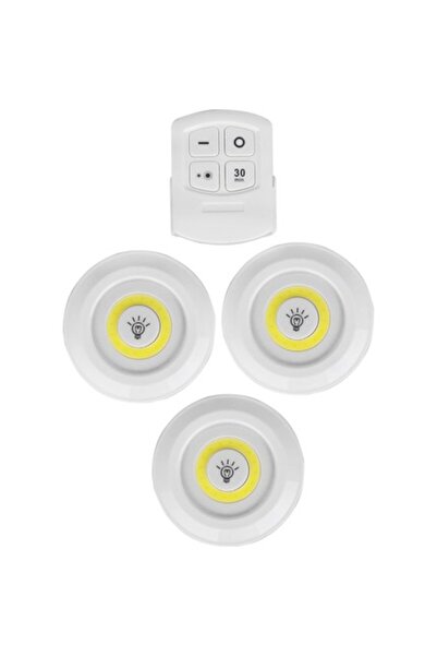 SANEC Uzaktan Kumandalı Yapışkanlı 3'lü Led Spot Lamba