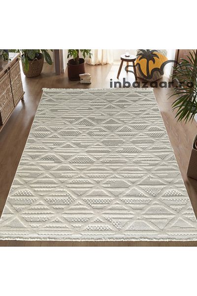 OEM Covor 3D în relief zigzag 036B 80x150 cm Crem