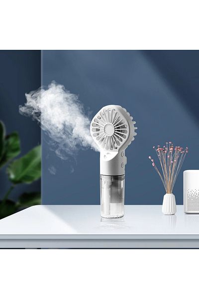 Techsuit Portable Fan with USB Port and 4 Speeds - (G10) - White