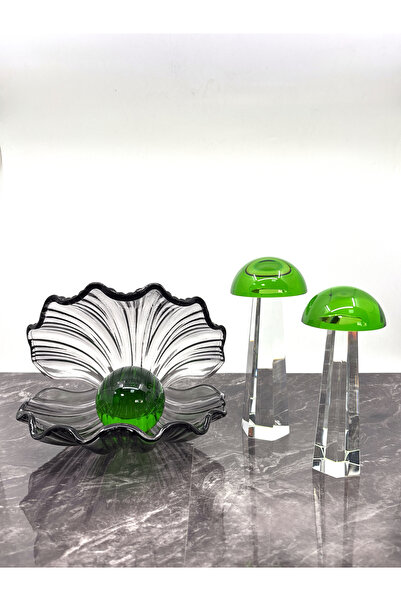 Armağan CAM DEKORASYON ÜRÜNÜ İSTİRİDYE VE MANTAR 2Lİ SETİ