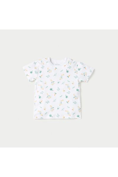 Juniors All-Over Bunny Print Short Sleeve T-shirt and Elasticated Pyjama Set
