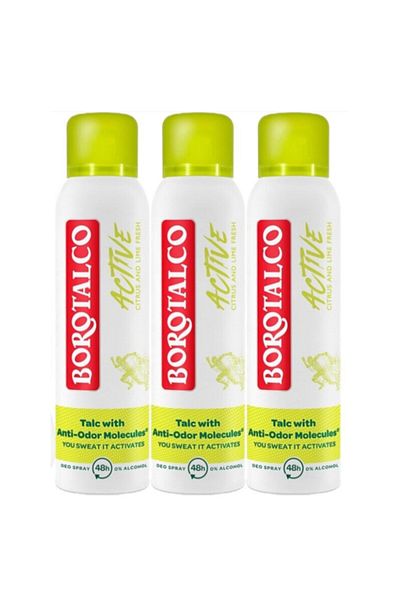 Borotalco : 3 x Antiperspirant spray Active Citrus & Lime, 150 ml