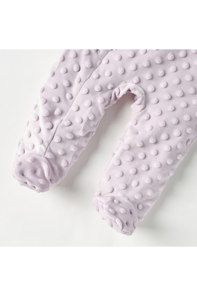 Juniors Textured Closed Feet Sleepsuit with Hood and Ear Applique