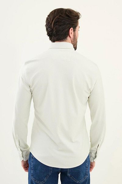 Mcr Ανδρικό πουκάμισο με ριγέ Slim Fit Cotton 27075