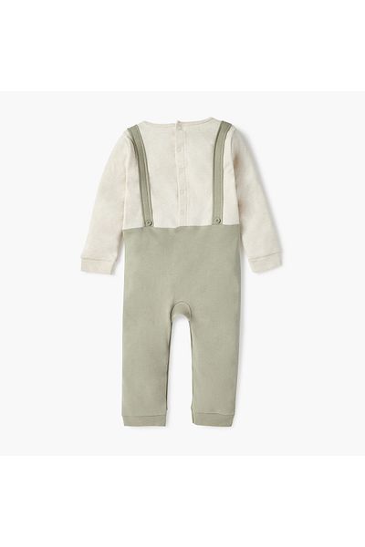 Juniors Aligator Print Sleepsuit with Long Sleeves and Round Neck