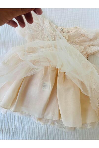 NUNU BABY Tiara Kız Bebek Elbise - Pudra