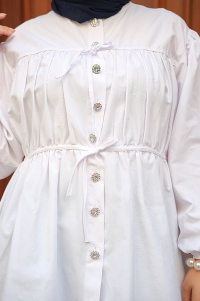 LOCCO Women's Stoned Tunic White