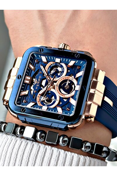 FERRO Lacivert Renk Silikon Spor Model Orjinal Erkek Kol Saati + BİLEKLİK