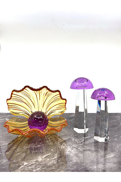 Armağan CAM DEKORASYON ÜRÜNÜ İSTİRİDYE VE MANTAR 2Lİ SETİ