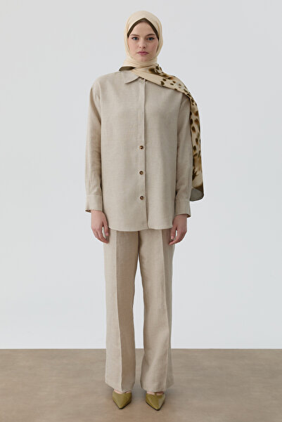 Tuğba Keten Pantolon - Bej