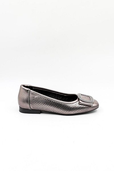 Venüs Women's Genuine Leather Daily Stylish Ballerinas Vn11103 Platinum