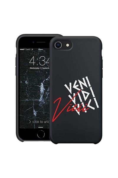 bestcase ® Husă subțire din silicon pentru Apple iPhone SE 3 / SE 2 / 7 / 8, Veni Vidi Vici, 1396527 B 1891
