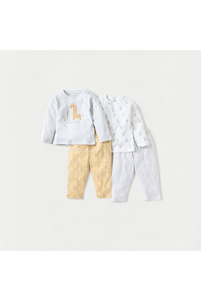 Juniors Giraffe Print T-shirt and Pyjama - Set of 2
