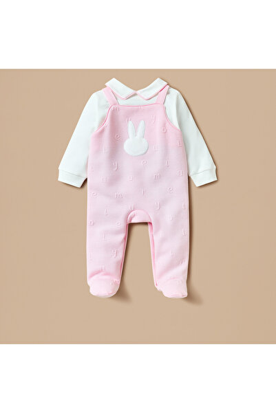 Juniors Jacquard Textured Closed Feet Sleepsuit with Long Sleeves