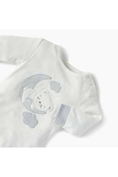 giggles Bear Applique Long Sleeves T-shirt and Pyjama Set