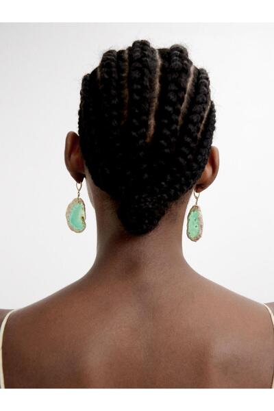 PARFOIS Taş Detaylı Halka Küpe