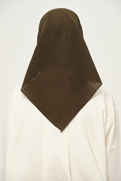 Madame Polo Poly Coton Square Scarf Khaki Cotton Breathable Fabric