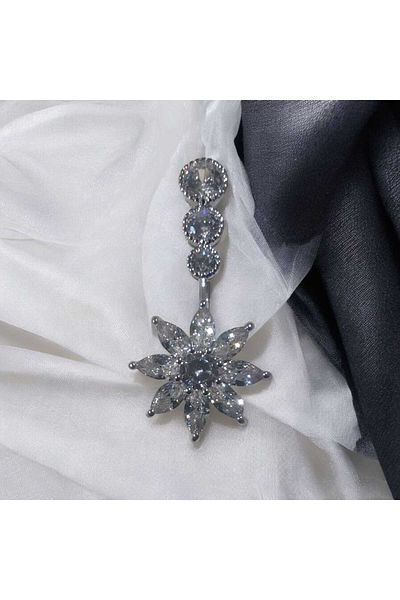 Begonia Accessories 316L Surgical Steel Stainless Tarnish Free Fashion Zircon Stone Navel Piercing