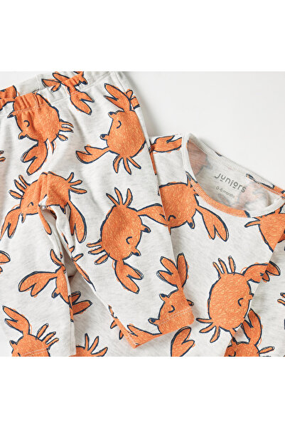 Juniors All-Over Crab Print T-shirt and Pyjama Set