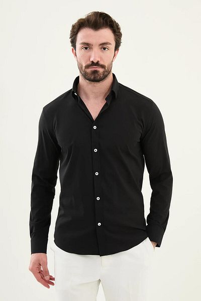 Mcr Ανδρικό πουκάμισο Seersucker Slim Fit Cotton 27081