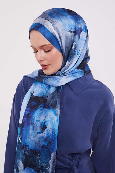 Levidor Abstract Flower Pattern Indian Silk Shawl