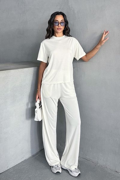MD trend Women's Modal T-Shirt - Pants Two-Piece Set