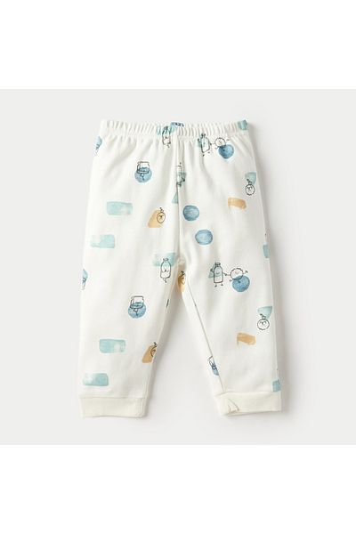 Juniors All-Over Graphic Print Long Sleeve T-shirt and Elasticated Pyjama Set