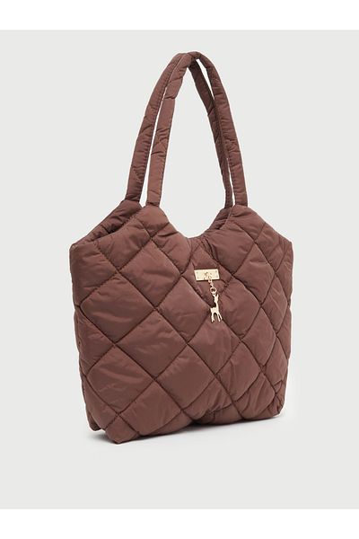 Styli Brown Quilted Shoulder Bag