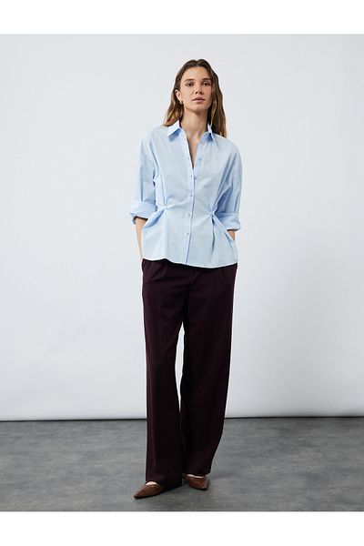 Koton Pantaloni largi din amestec de viscoză cu detaliu de centură