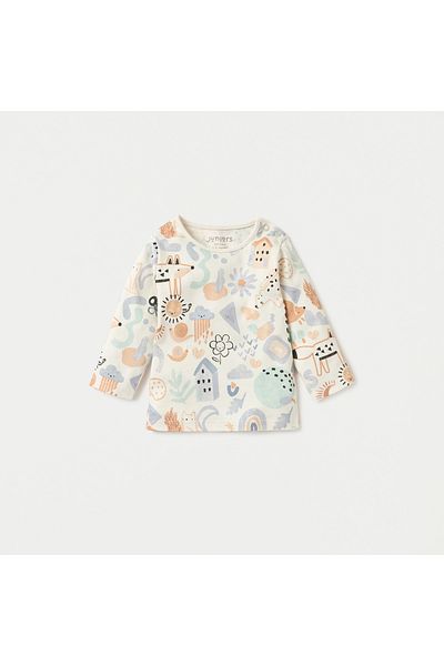 Juniors Printed Long Sleeves T-shirt and Pyjama Set