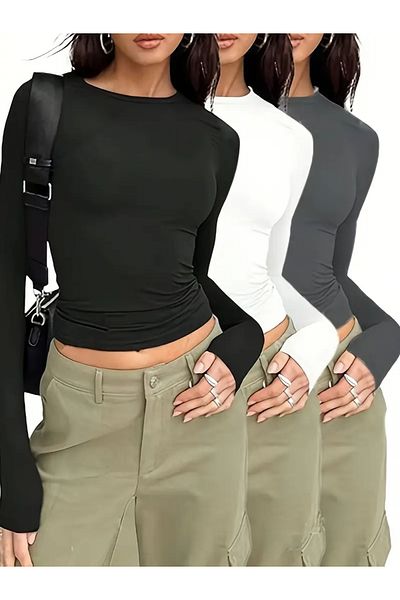 Machetta Crew Neck Basic Long Sleeve Body