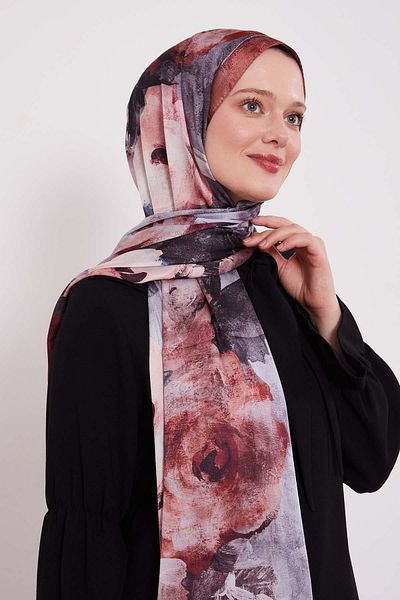 Levidor Abstract Flower Pattern Indian Silk Shawl