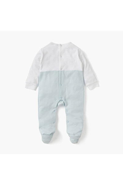 giggles Sail Boat Print Closed Feet Sleepsuit with Long Sleeves