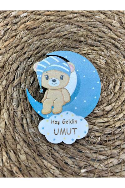 imzatasarım 10 Adet Kişiye Özel Ayıcıklı Magnet Doğum Günü Magneti Yenidoğan ...