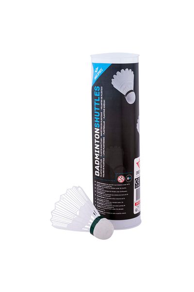 Longfield Games Set of 6 white plastic badminton shuttlecocks