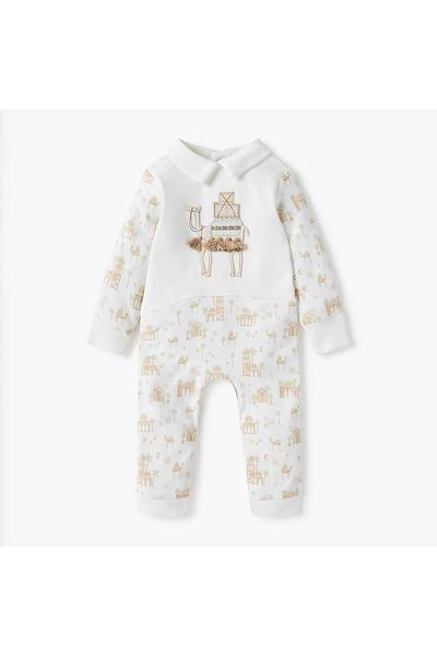 Juniors Camel Applique Sleepsuit with Long Sleeves and Collar