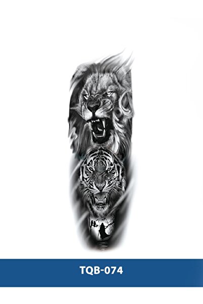 Attach TQB-074 KAPLAN VE ASLAN DESEN GEÇİCİ KOL DÖVMESİ-TATTO