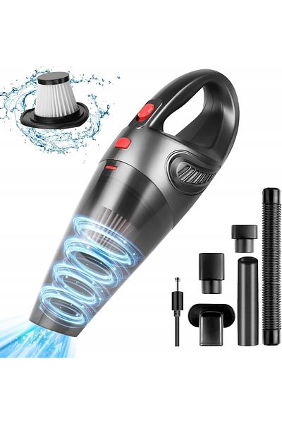 3 Aspirator auto ciclonic de mână, mic, puternic, 120W, cablu de 5m