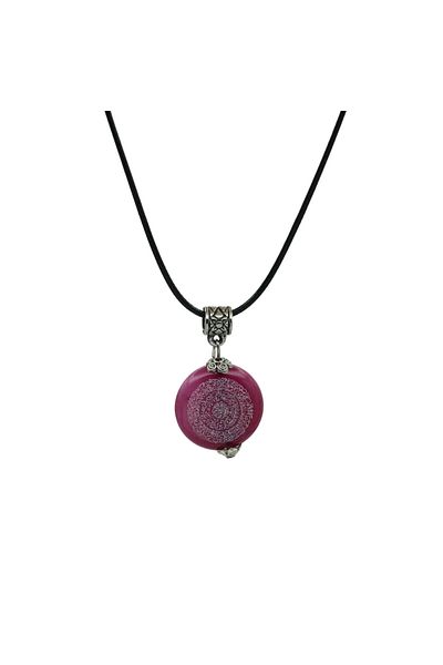 CEZY Women Men Hilye-I Sheriff Written Pink Agate Stone Necklace Natural Stone Necklace Spiritual Gift Jewelry