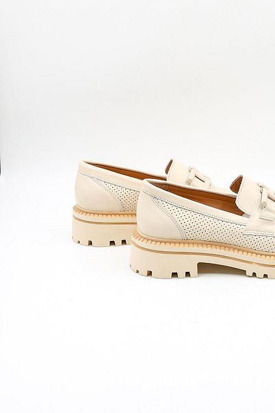 Venüs Women's Genuine Leather Buckle Detailed Loafer Casual Shoes Vn11530Y Beige
