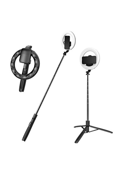 Techsuit Stick selfie cu trepied și telecomandă, 170 cm - (Q05s) - Negru