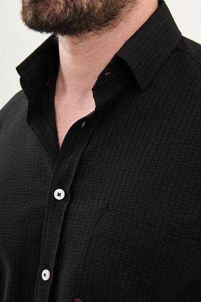 Mcr Ανδρικό πουκάμισο Seersucker Slim Fit Cotton 27080