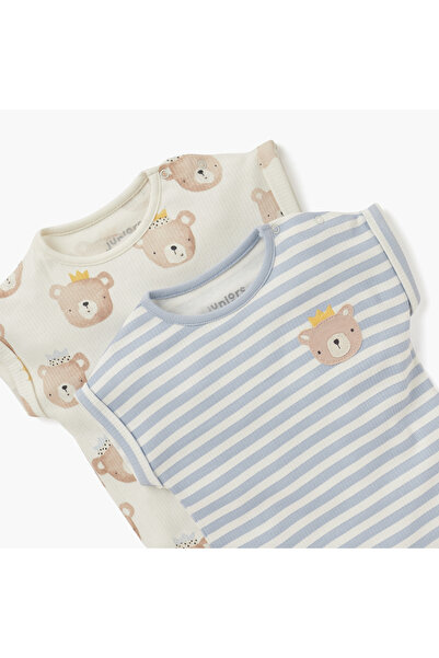 Juniors Printed Romper with Short Sleeves - Set of 2